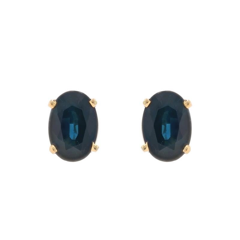Contenido de metal: Oro amarillo de 14 quilates

Información sobre Stone
Zafiros naturales
Tratamiento: Calentamiento
Quilate(s): 1,22ctw
Talla: Oval
Color: Azul

Quilates totales: 1,22ctw

Estilo: Tachuela
Tipo de cierre: Cierre de
