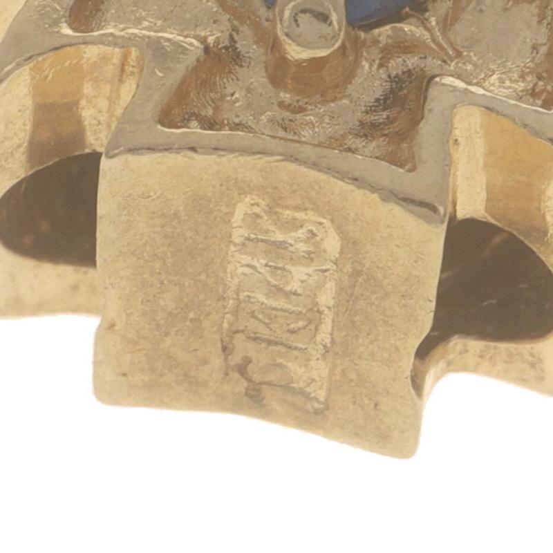 Breloque Slide Vintage en or jaune avec saphir - 14k Round Cut Pour femmes en vente