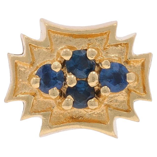 Yellow Gold Sapphire Vintage Slide Charm - 14k Round Cut