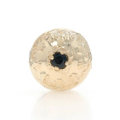 Yellow Gold Sapphire Vintage Solitaire Slide Charm - 14k Round .15ct