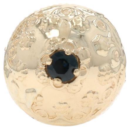 Gelbgold Saphir Vintage Solitaire Slide Charm - 14k Runde .15ct im Angebot