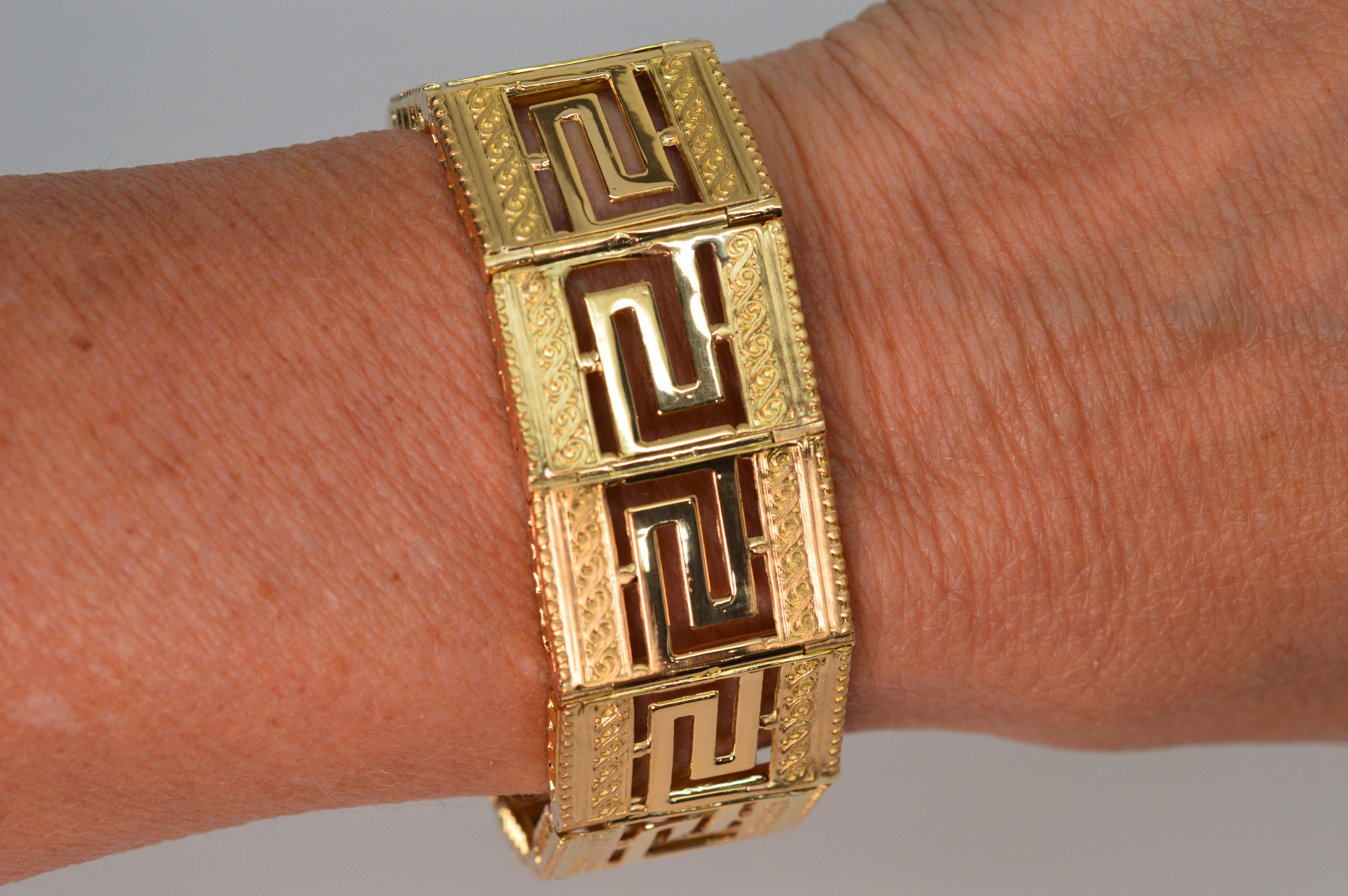 gold tile bracelet