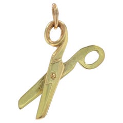 Yellow Gold Scissors Charm - 10k Office School Arts & Crafts Tool Moves
