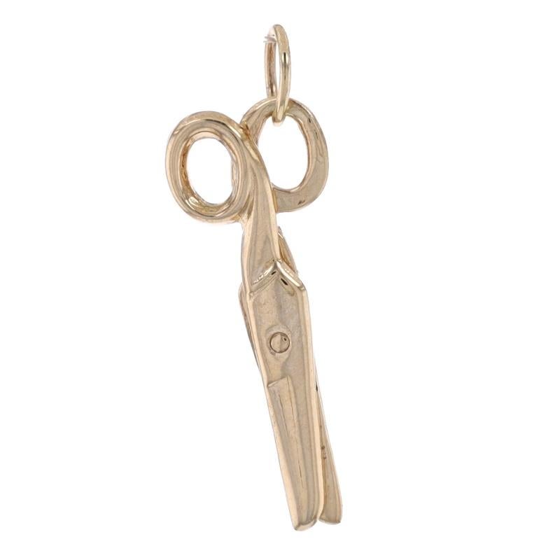 Metal Content: 14k Yellow Gold

Theme: Scissors, Arts & Crafts, Office School Supplies
Features: The scissors can open and close

Measurements
Tall: 13/16