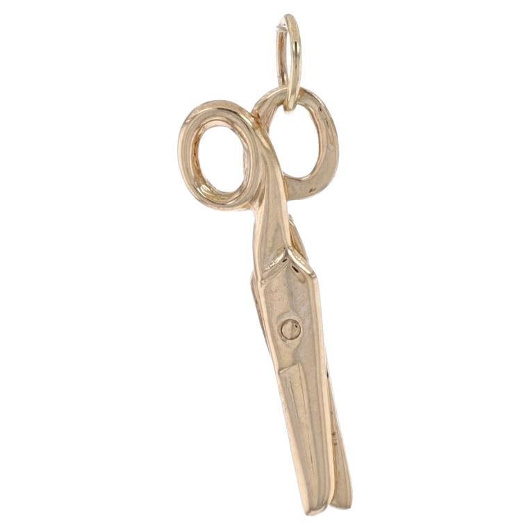 Yellow Gold Scissors Charm - 14k Arts & Crafts Office School Supplies Moves For Sale