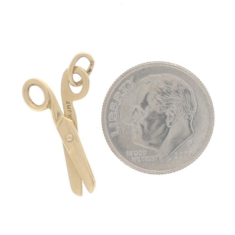 Women's or Men's Yellow Gold Scissors Charm - 14k Office School Supplies Arts & Crafts Moves For Sale