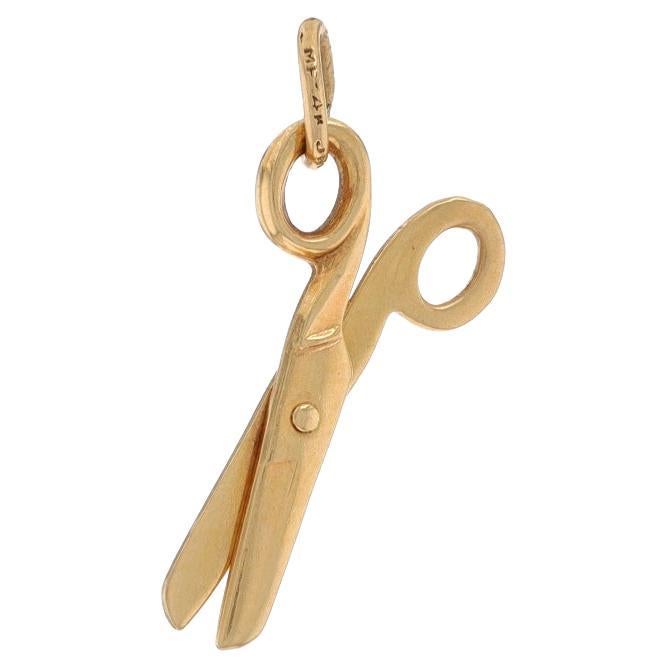 Yellow Gold Scissors Charm - 14k Office School Supplies Arts & Crafts Moves For Sale