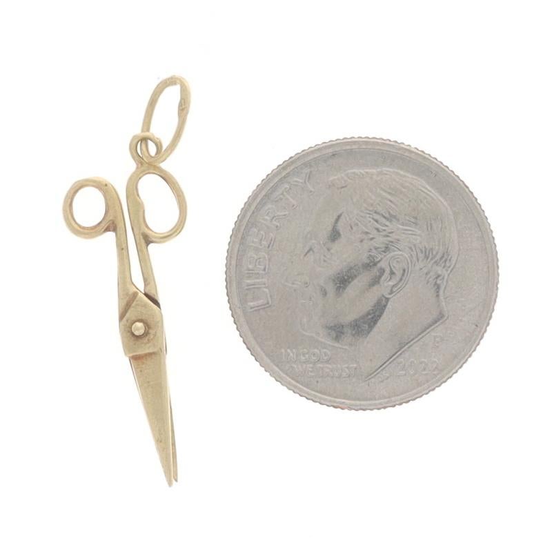 Women's Yellow Gold Scissors Charm - 14k Office Supplies School Arts & Crafts Moves For Sale