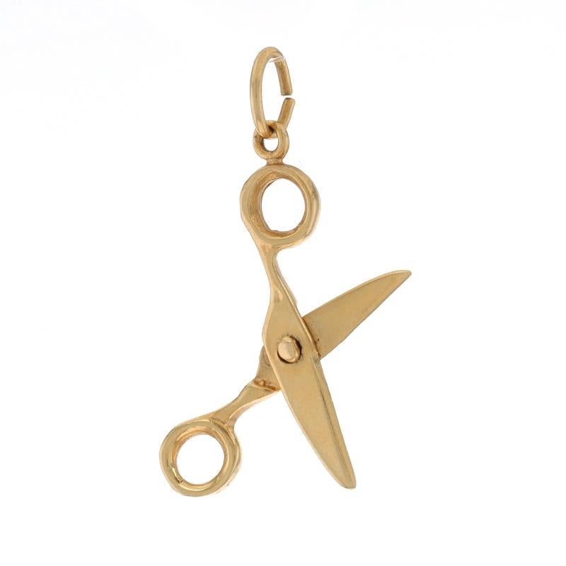 Yellow Gold Scissors Charm - 14k School Arts & Crafts Office Supplies Moves For Sale