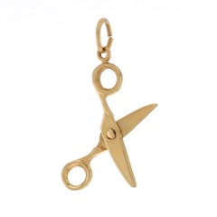 Yellow Gold Scissors Charm - 14k School Arts & Crafts Office Supplies Moves