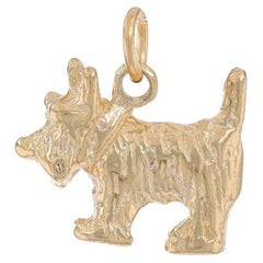 Yellow Gold Scottie Dog Charm - 14k Scottish Terrier Pet Canine