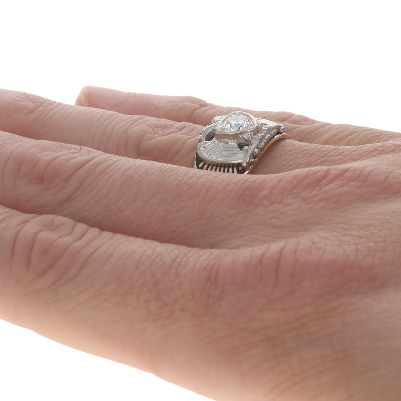 Bague en or jaune Scottish Rite 32nd Degree - 10k Dia .55ct SZ 10 1/4 Masonic en vente 3