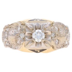 Yellow Gold Scottish Rite Men's 32nd Degree Ring - 10k Round .53ctw Masonic Yod