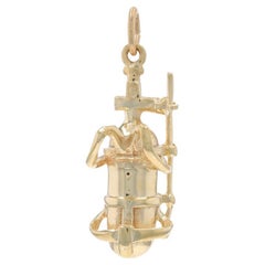 Yellow Gold Scuba Tank Pendant 14k Snorkeling Gear