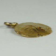 Yellow Gold Sea Dollar Urchin Charm Pendant