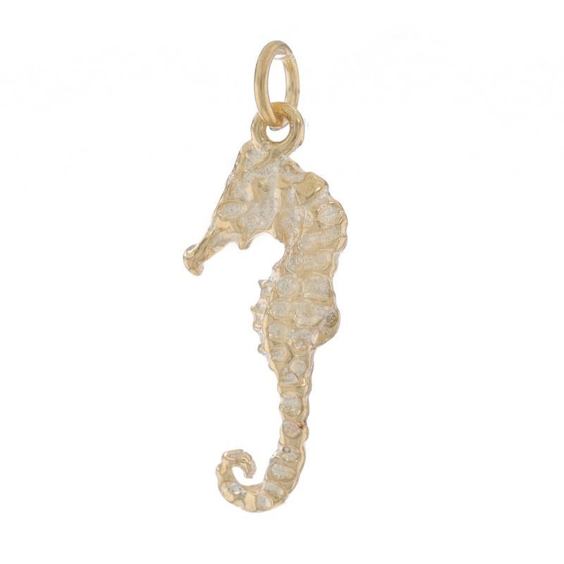 Metal Content: 14k Yellow Gold

Theme: Seahorse, Ocean Life

Measurements

Tall (from stationary bail): 15/16