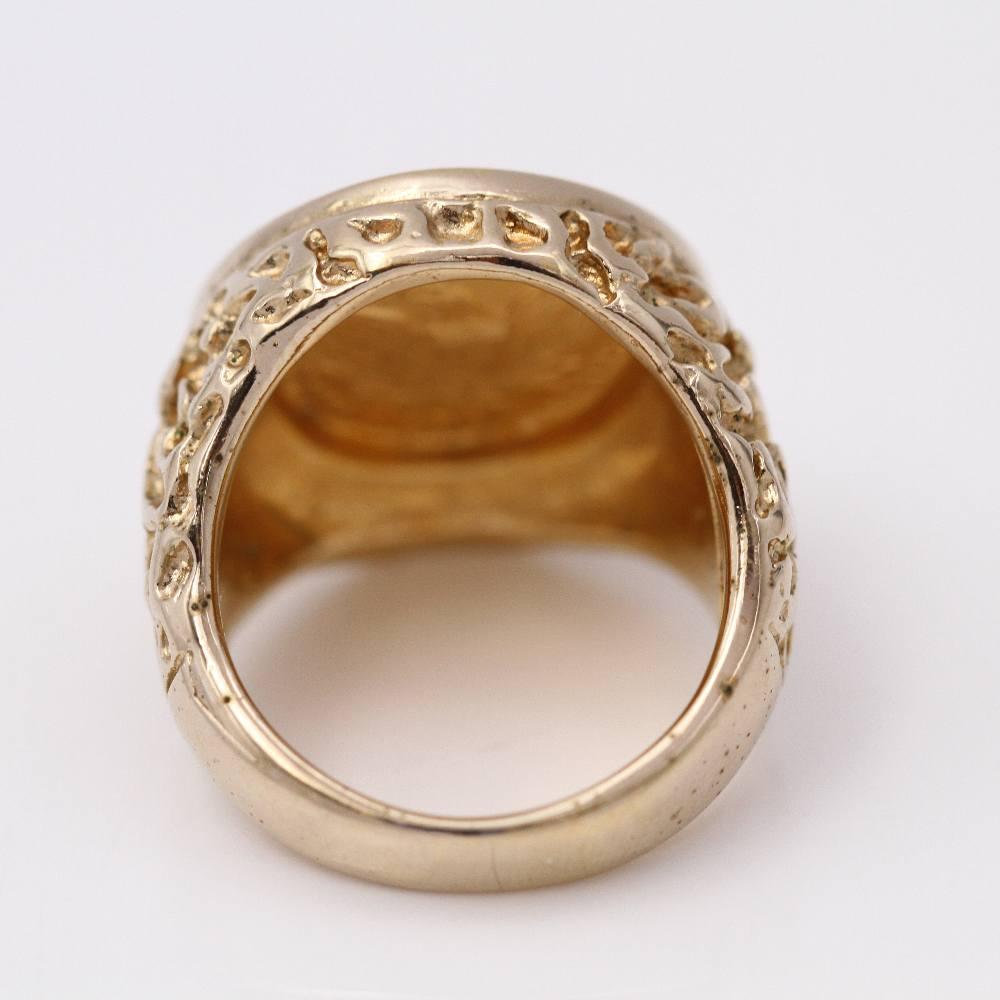 Yellow Gold Seal Ring USA In Excellent Condition For Sale In BARCELONA, ES