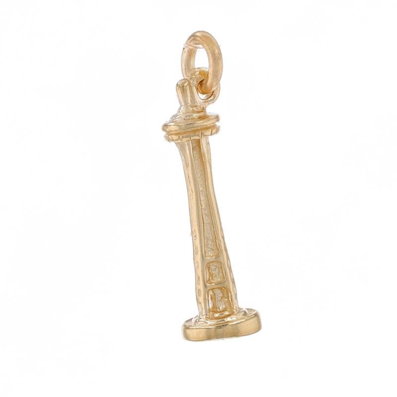 Metal Content: 14k Yellow Gold

Theme: Seattle Space Needle, Washington

Measurements

Tall (from stationary bail): 27/32