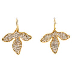 Boucles d'oreilles pendantes en or jaune avec perles de rocaille - 22k Botanique Pierce