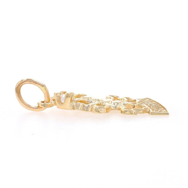 Perle Pendentif en or jaune avec perle de rocaille Scorpion - 14k Astrologie Scorpion en vente