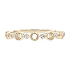 Yellow Gold Semi-Mount Band, 14k for Stones Diamond Wedding Ring