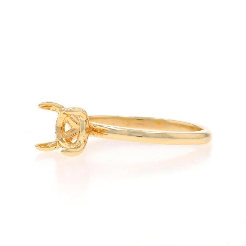 Women's Yellow Gold Semi-Mount Engagement Ring - 14k for ~7.4mm Round Solitaire For Sale
