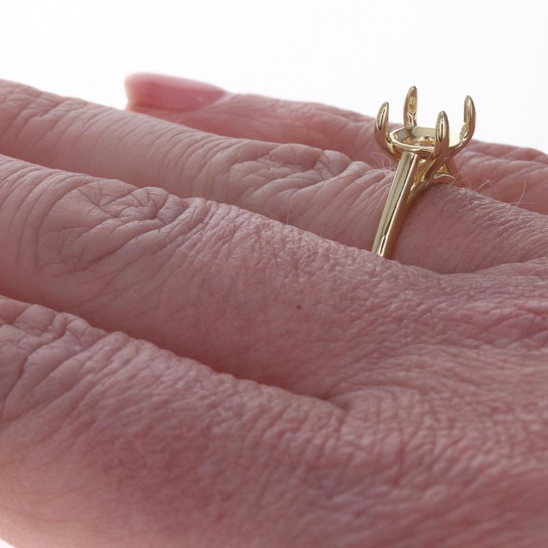 Anillo de compromiso de oro amarillo semimontura - Solitario 14k en venta 1