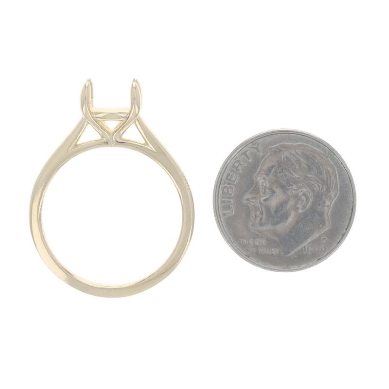 Anillo de compromiso de oro amarillo semimontura - Solitario 14k en venta 2