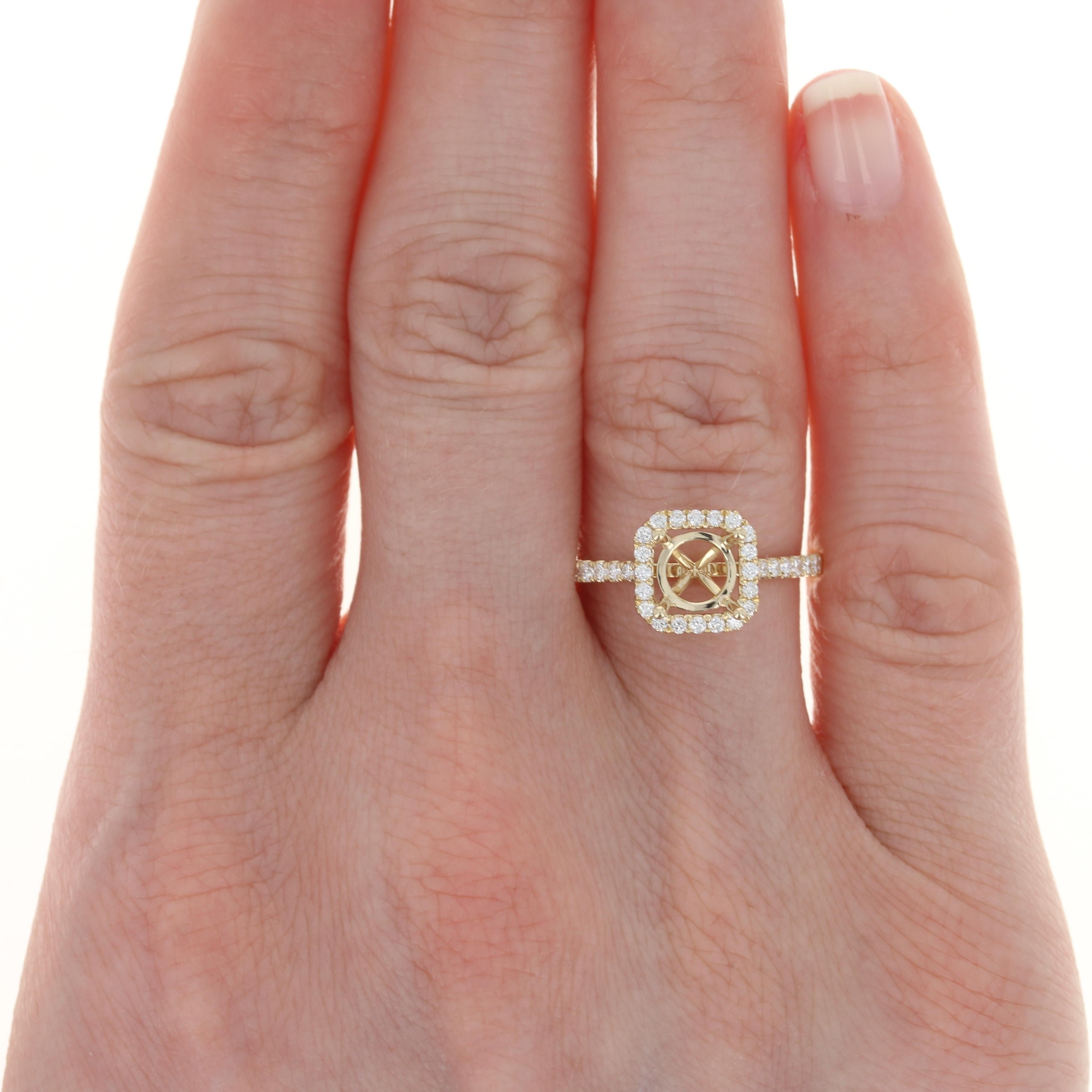 Size: 6 1/2
Sizing Fee: Up 2 sizes for $25

Brand: S. Kashi

Metal Content: 14k Yellow Gold 

Stone Information: 
Natural Diamond Accents
Total Carats: .35ctw
Cut: Round Brilliant 
Color: G 
Clarity: SI1

Center Fits Stone Size: ~6.5mm Round