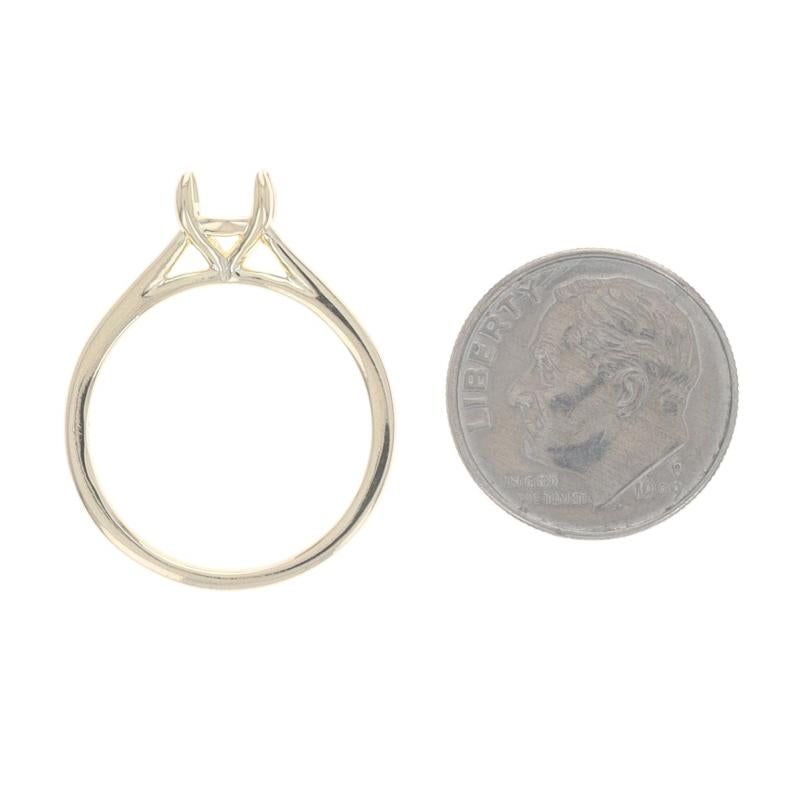Yellow Gold Semi-Mount Solitaire Engagement Ring - 14k Cathedral for ~6.5mm For Sale 3