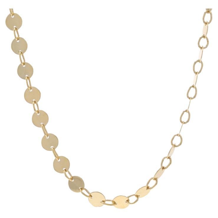 Yellow Gold Sequin Chain Necklace 18" - 14k Circle Disc
