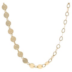 Yellow Gold Sequin Chain Necklace 18" - 14k Circle Disc