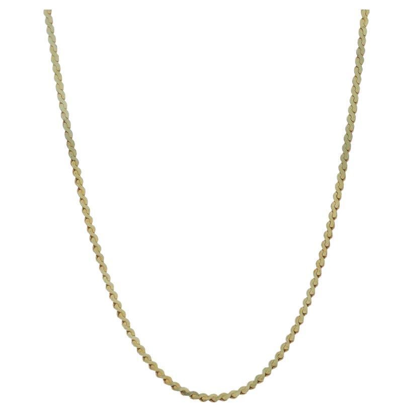 Collana con catena a serpentina in oro giallo 14 3/4" 14k in vendita