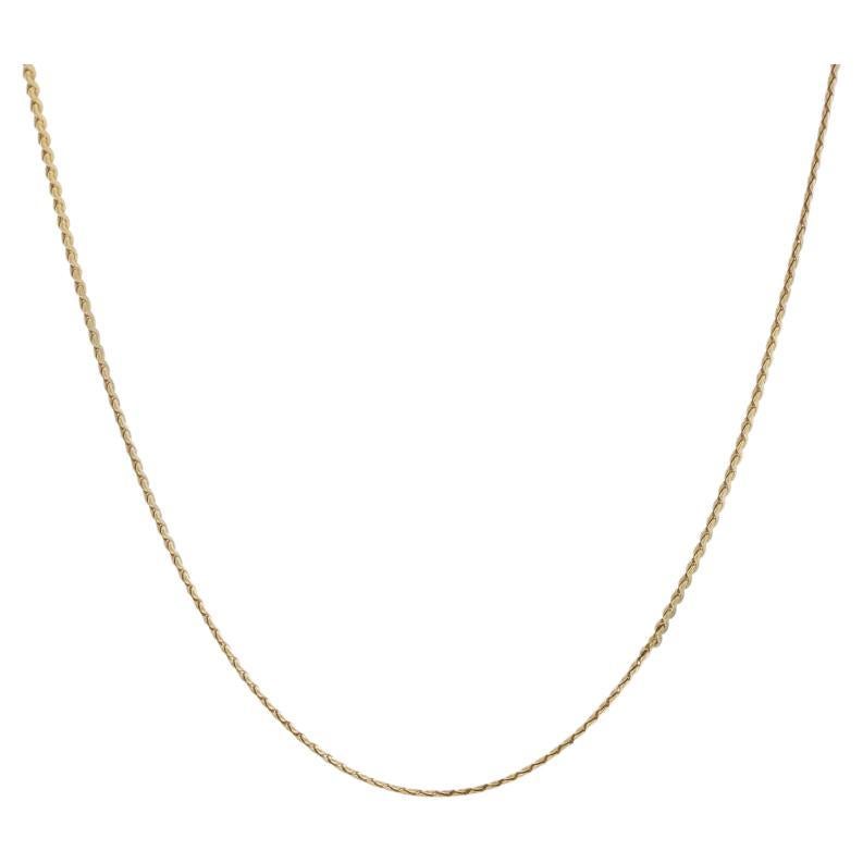 Yellow Gold Serpentine Chain Necklace 17 1/2" - 14k Italy