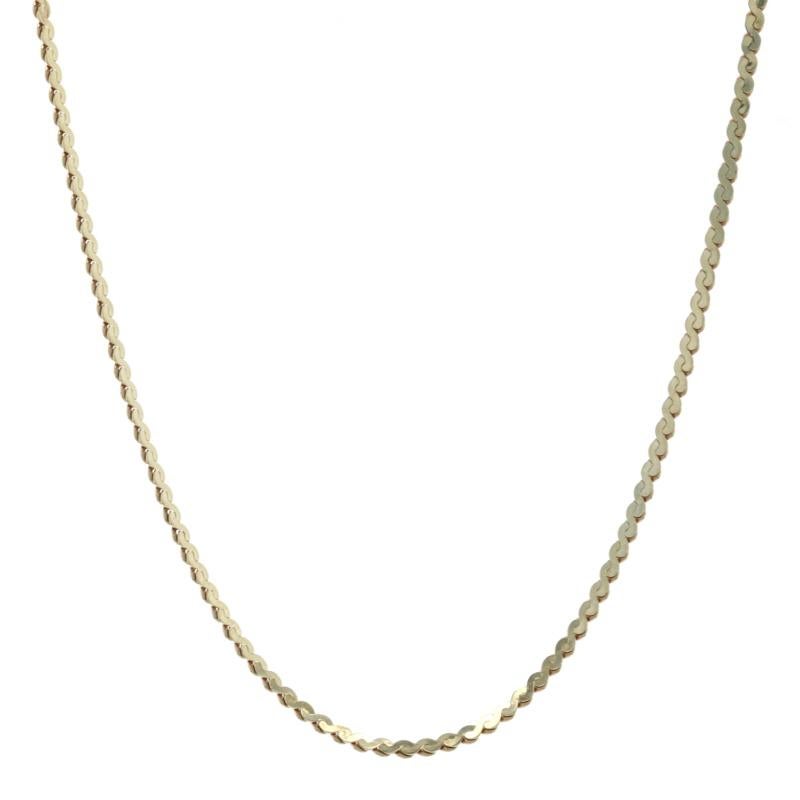 Yellow Gold Serpentine Chain Necklace 
