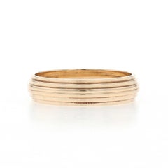 Yellow Gold Set of 2 Ribbed Wedding Bands - 14k Size 7 1/2 Rings