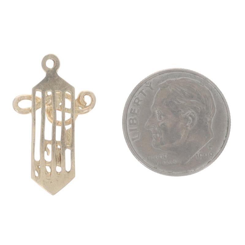 Women's Yellow Gold Sheet Music Pendant - 14k Treble Clef Notes For Sale