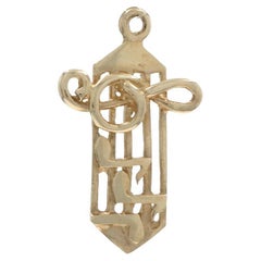 Yellow Gold Sheet Music Pendant - 14k Treble Clef Notes