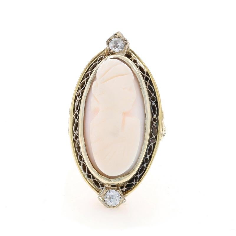 Size: 5
Sizing Fee: Up 1 1/2 sizes for $35 or Down 1 size for $35

Era: Art Deco
Date: 1920s - 1930s

Metal Content: 10k Yellow Gold, 10k White Gold, & 14k Yellow Gold
Metal Note: 10k Yellow Gold & 10k White Gold (top) with 14k Yellow Gold
