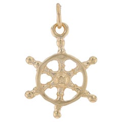 Breloque de casque de bateau en or jaune 14 carats