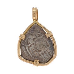 Yellow Gold Shipwreck Coin Pendant - 14k & Silver Currency