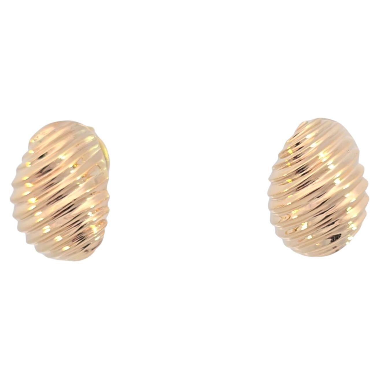 Boucles d'oreilles crevettes en or jaune en vente