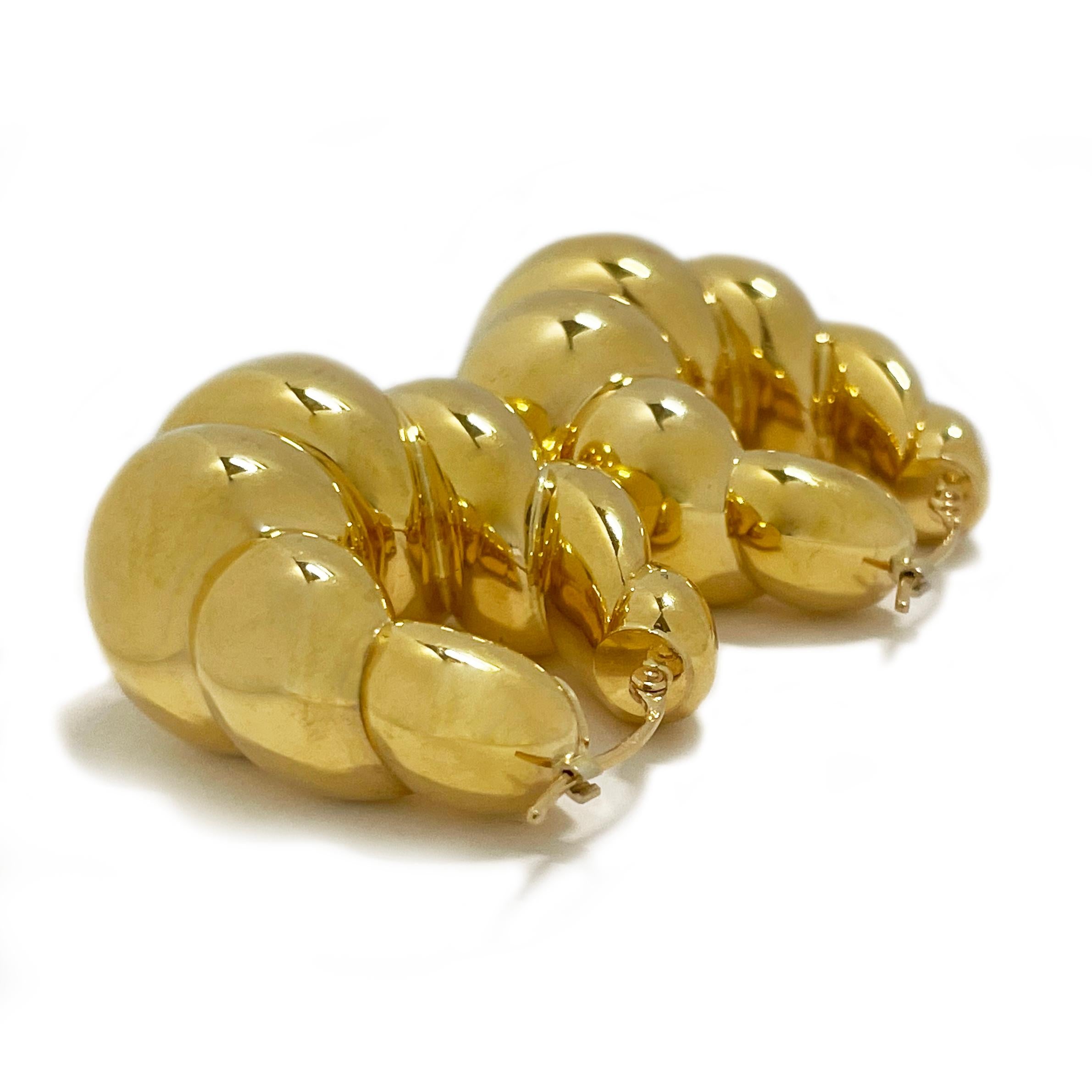 vintage gold shrimp earrings