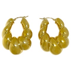 Boucles d'oreilles crevettes en or jaune