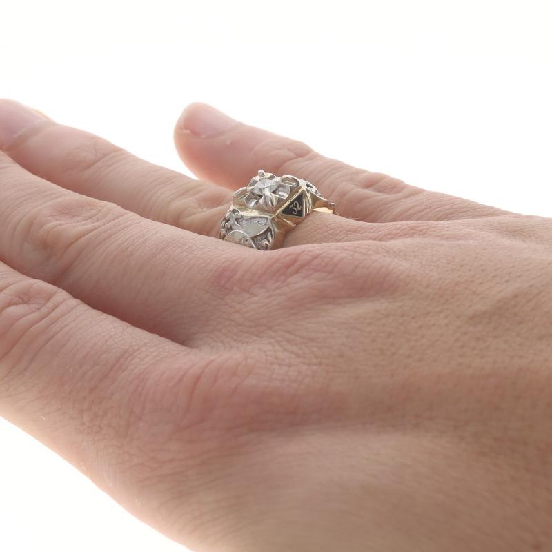 Or jaune Shriners Scottish Rite Masonic Ring 10k Diamond Round .20ct Pour hommes en vente