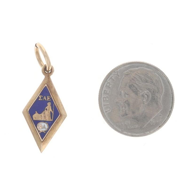 da uomo o donna Charm in oro giallo Sigma Alpha Epsilon - 14k Fraternità Greca in vendita
