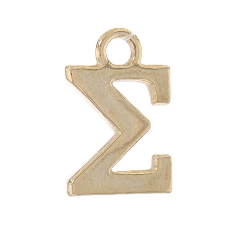 Metal Content: 14k Yellow Gold

Theme: Sigma Greek Letter, Fraternity Sorority

Measurements

Tall (from stationary bail): 19/32