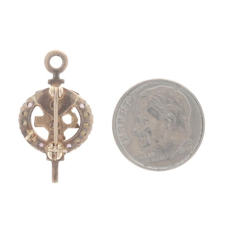 Yellow Gold Sigma Theta Tau Nursing Honor Society Key Badge 10k Amethyst Medical In Excellent Condition In Greensboro, NC
