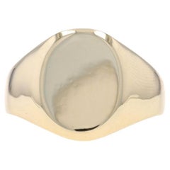 Gelbgold Siegel-Herrenring - 14k Gravur-Oval, oval