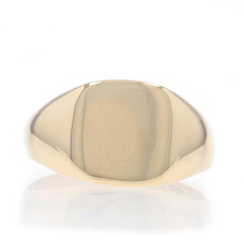 Yellow Gold Signet Ring - 10k Engraveable Square